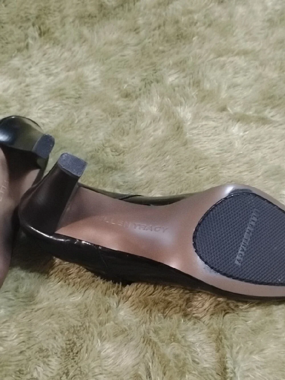 Ellen Tracy Black Patent Mary Jane High Heels